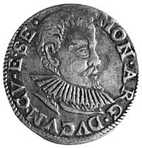 trojak 1597, Mitawa, Aw: Popiersie Fryderyka Kettlera i napis, Rw: Napis, Kop.III.3b -rr-