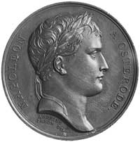 medal sygnowany ANDRIEU, wybity w 1807 r., poświęcony pobytowi Napoleona w Ostródzie, Aw: GłowaNap..
