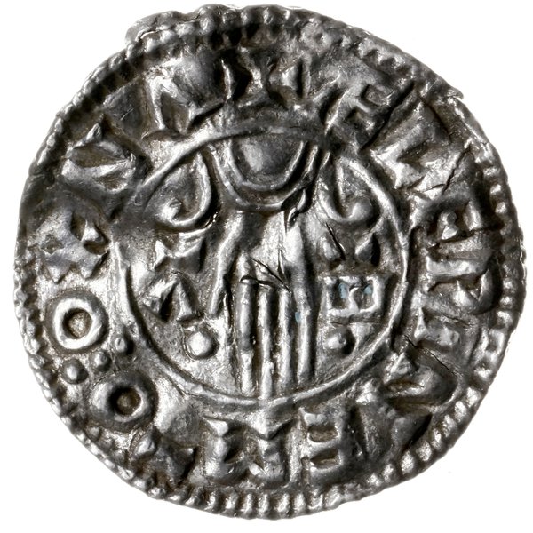 denar typu second hand, 985-991, mennica Oxford, mincerz Aelfwine