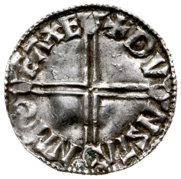 denar typu long cross, 997-1003, mennica Exeter, mincerz Dunstan