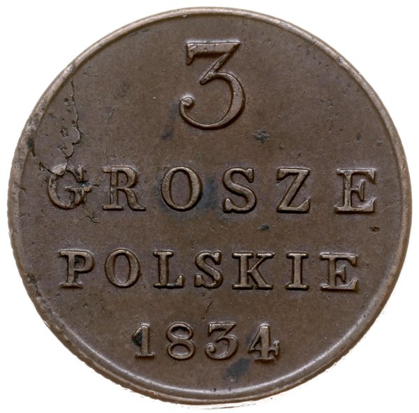 3 grosze polskie 1834 KG, Warszawa