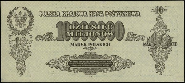 10.000.000 marek polskich 1923, seria AA, numeracja 567744