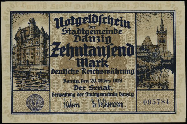10.000 marek 20.03.1923, numeracja 095784