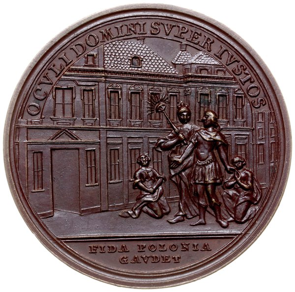 medal z 1771 r. autorstwa Oexleina wybity w Norymberdze dla upamiętnienia porwania króla i szczęśliwego  jego powrotu
