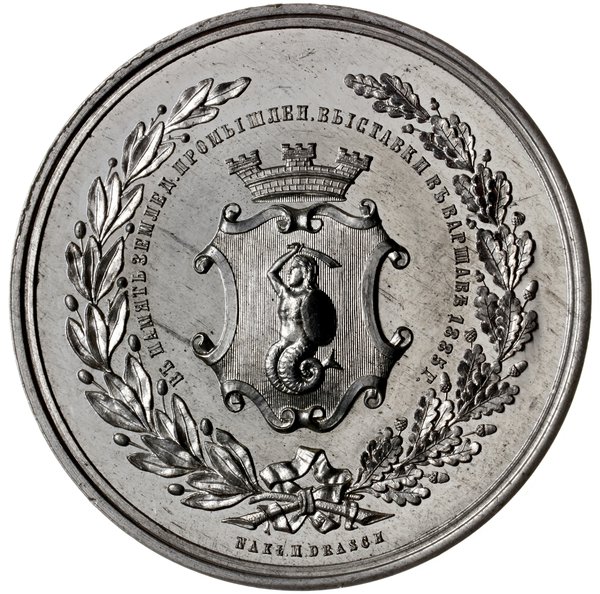 medal z 1885 r. autorstwa Franciszka Witkowskiego (warszawskiego grawera z końca XIX w.) wykonany  na pamiątkę Wystawy Rolniczo-Przemysłowej w Warszawie