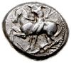 stater 425-410 pne; Aw: Nagi młodzieniec z batem w dłoni, siedzący na koniu w lewo; Rw: Kozioł klę..