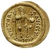 solidus 567-578, Konstantynopol; Aw: Popiersie cesarza na wprost, D N IVSTINVS P P AVG; Rw: Wiktor..