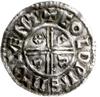denar typu crux, 991-997, mennica Canterbury, mincerz Goldwine; ÆĐELRÆD REX ANGLO2X /  GOLDPINE M-..