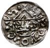denar 995-1002, mincerz Vaz; Krzyż z dwoma kółkami, trójkątem i kulką w kątach / Dach kaplicy,  po..