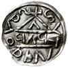 denar 1018-1026, mincerz Bab; Napis HEINRICVS DVX wkomponowany w krzyż / Dach kaplicy,  pod nim PA..