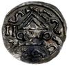 denar 1018-1026, mincerz Bab; Napis HEINRICVS DVX wkomponowany w krzyż / Dach kaplicy,  pod nim ws..