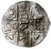 denar 1018-1026, mincerz Benedictus; Napis HEINRICVS DVX wkomponowany w krzyż / Dach kaplicy,  pod..
