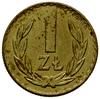 1 złoty 1957, Warszawa; Nominał 1, wklęsły napis PRÓBA na rewersie; Parchimowicz P216.b; mosiądz 6..