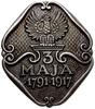 odznaka pamiątkowa z 1917 r. wydana przez Centralne Biuro Wydawnictw NKN na rocznicę konstytucji 3..