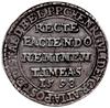 talar 1598, Goslar; Aw: Napisy w pięciu wierszach, napisy w otoku, Rw.: Chrystus na krzyżu, po bok..