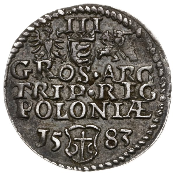 trojak 1583, Olkusz; wariant bez inicjałów podsk
