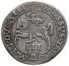 trojak 1562, Wilno; moneta dużej średnicy z popiersiem króla, końcówki napisów LI/LITV, na rewersi..