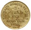 3 ruble = 20 złotych 1838 ПД / СПБ, Petersburg; Berezowski 30 zł, Bitkin 1079 (R), Fr. 111, Plage ..
