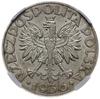 5 złotych 1936, Warszawa; żaglowiec; Parchimowicz 119; piękna moneta w pudełku firmy NGC z oceną M..