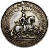talar medalowy autorstwa J. Buchheima 1656, Brzeg; Aw: Książę na koniu, niżej grupa jeźdźców i syg..