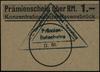 bon na 1 markę bez daty (1944); papier kremowy, niebieski trójkątny stempel K. L. Ravensbrück /  K..