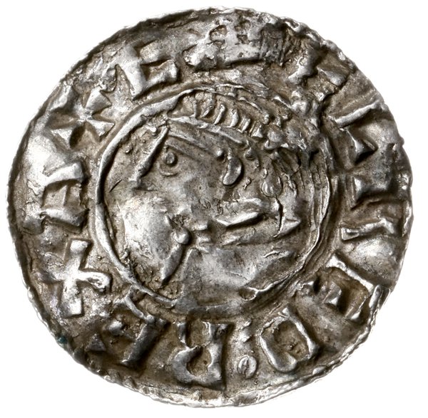 denar typu small cross, 1009-1017, mennica Leicester, mincerz Leofwine