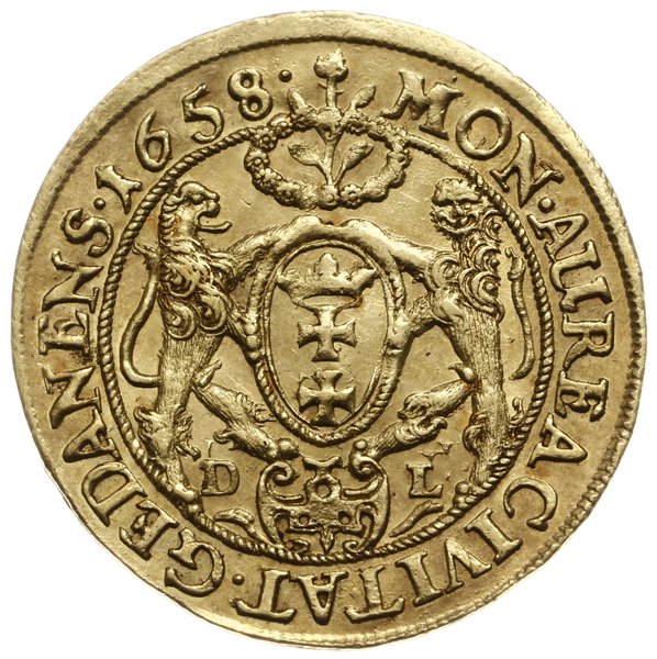 dukat 1658, Gdańsk; Aw: Popiersie króla w prawo 