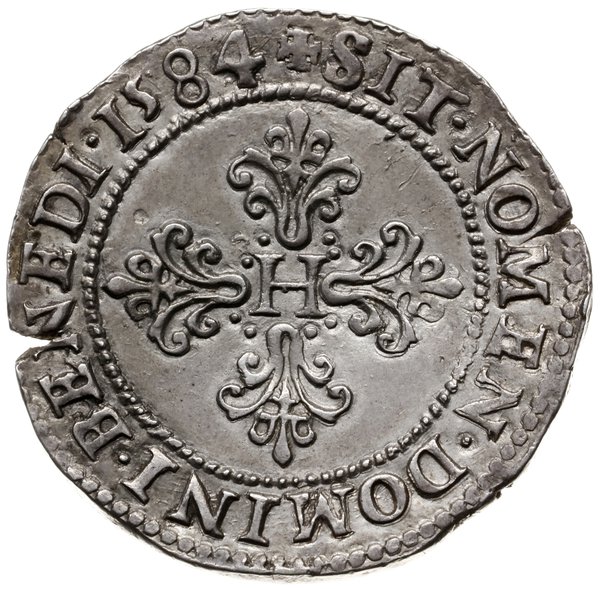 frank 1584 G, Poitiers; oznaczenie mennicy “G” w