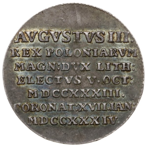 żeton koronacyjny, 1734; Aw: Korona i napis woko