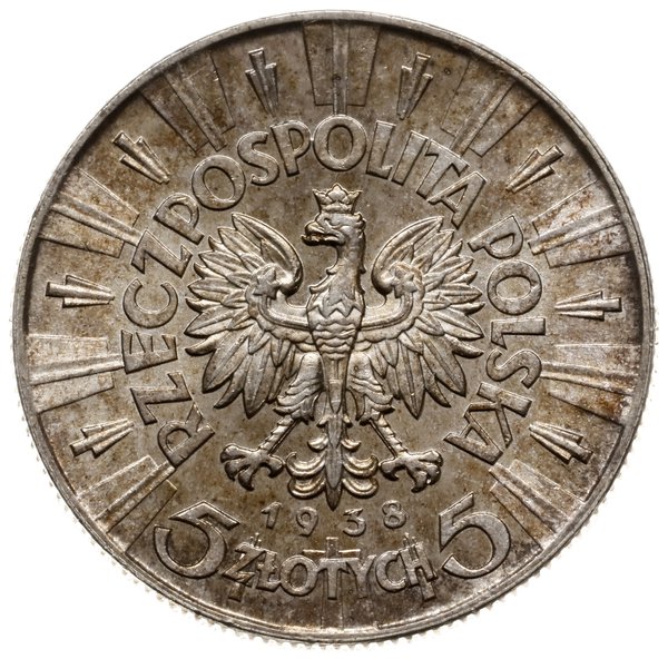 5 złotych 1938, Warszawa; Józef Piłsudski; Parch