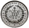 medal na pamiątkę srebrnego wesela, 1878; Aw: W wieńcu monogram A D W, ✶ PAMIĄTKA SREBRNEGO  WESEL..