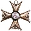 Order Świętego Stanisława, 1765-1795; Krzyż maltański z ramionami szkłem na podkładce z kolorowego..