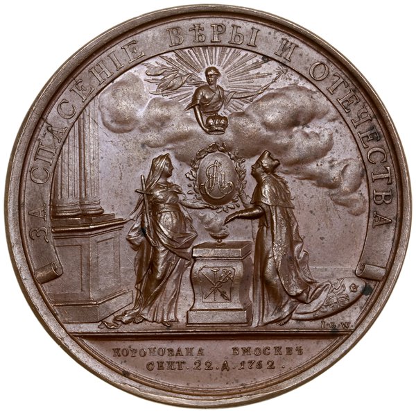 Medal koronacyjny, 1762, autorstwa Timofieja Iwa