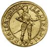 Dukat, 1627, mennica Wiedeń; Aw: Postać cesarza w prawo trzymającego berło, jabłko panowania, z mi..