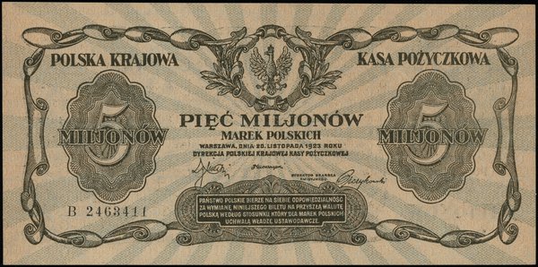 5.000.000 marek polskich, 20.11.1923; seria B, n