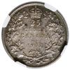 25 centów, 1907, mennica Londyn; KM 11; bardzo ładna moneta w pudełku firmy NGC nr 5884052-003,  z..