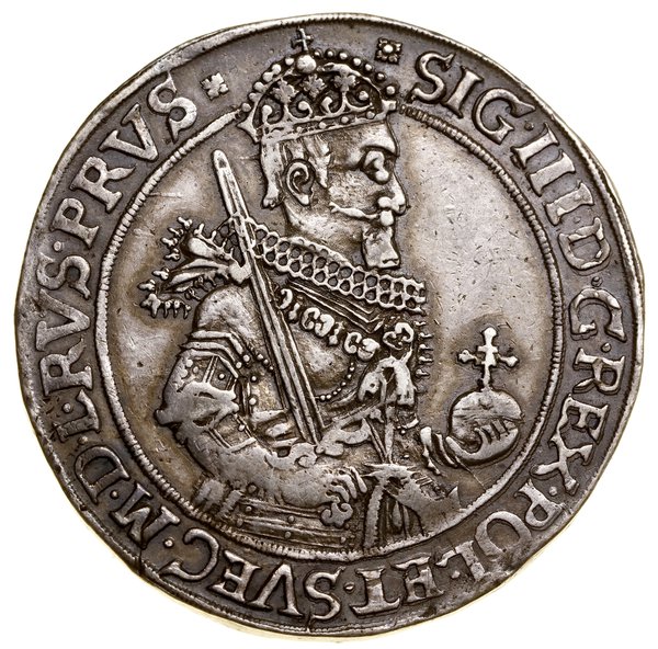 Półtalar, 1630, Toruń; Aw: Półpostać władcy w pr
