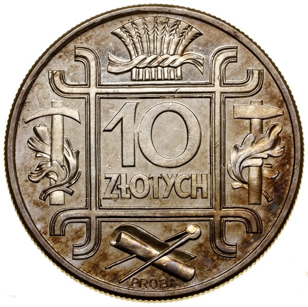 10 złotych, 1934, Warszawa; Klamry (projektu Woj