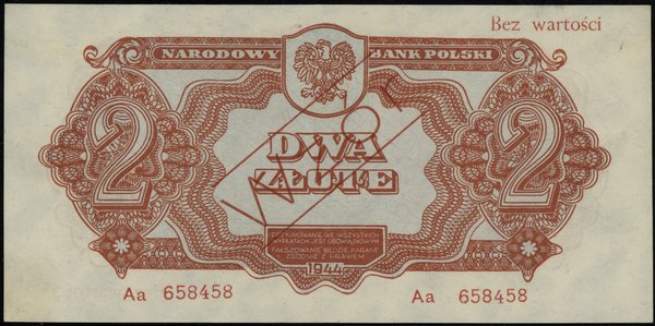 2 złote, 1944; w klauzuli OBOWIĄZKOWYM, seria Aa
