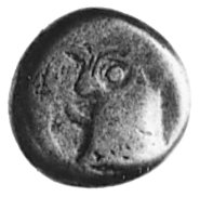 KOLCHIDA, hemidrachma (V w. p.n.e), Aw: Głowa kobiety w archaicznym stylu, Rw: Głowa byka, Sear 3628,BMC 134, 1-5, 2,1 g.
