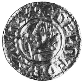 denar, Aw: Popiersie w lewo, w otoku napis: EDELRED REX ANGL, Rw: podwójny krzyż, w polu napisCRVX, w otoku: DOGAMOSVDOP, Seaby 1148, 1,32 g.