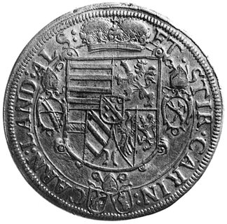 talar 1620, Ensisheim, Aw: Popiersie arcyksięcia jako biskupa Strassburga i napis w otoku, Rw: Tarczaherbowa, w otoku napis, Dav.3342