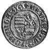 Ładysław V 1453-1457, dukat, Aw: Stojący św. Ładysław i napis: S. LADISLAVS DVX, Rw: Tarczaczterop..