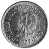 1 złoty 1957, nakład 5 sztuk; moneta nie spotykana w handlu, nowe srebro 6,88 g.
