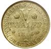 5 talarów, 1814 TW; AKS 2, Fr. 619, Divo/Schramm 85, Welter 2787; piękna moneta w pudełku NGC  152..