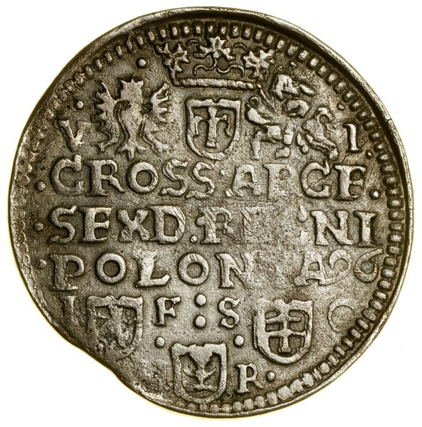 Szóstak, 1596, Bydgoszcz; Aw: Popiersie w płaszc