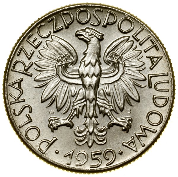 5 złotych, 1959, Warszawa; Młot i kielnia, wypuk