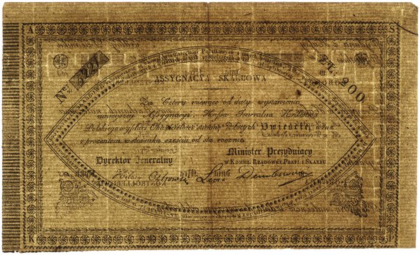 Asygnacja skarbowa na 200 złotych, 1831