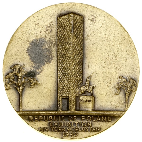 Zestaw 2 medali na pamiątkę Wystawy Światowej w Nowym Jorku, 1940, projektował Julio Kilenyi