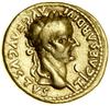 Aureus, (ok. 14–17), Lugdunum (Lyon); Aw: Głowa cesarza w wieńcu laurowym, w prawo, TI CAESAR DIVI..